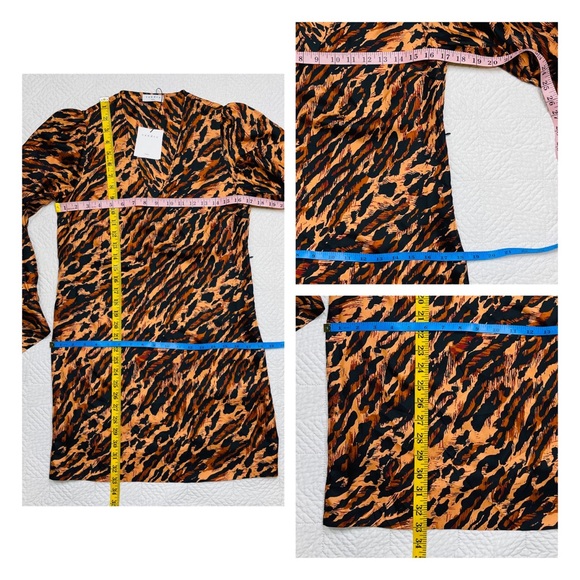 NWT SANDRO Paris - Lunas Silk Leopard Print Mini Dress S - Picture 9 of 13